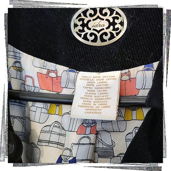 Vintage Black Corduroy "Lending Library" Tiered Frilly Jacket (4) by Idra - Picture 5 of 5